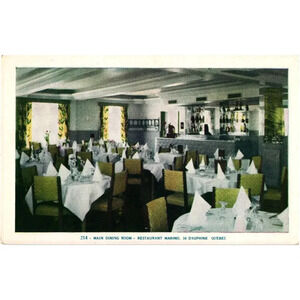 214 Main Dining Room Restaurant Marino. 34 Dauphine Québec Postcard